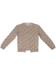 Balenciaga cardigan à logo imprimé - Tons neutres