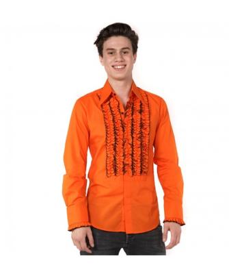 Ruffles Shirt Orange with Black Ruffles-M | 29% korting Ruffles Shirt Orange with Black Ruffles-M | 29% korting
