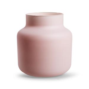 Bloemenvaas Gigi - mat roze - eco glas - D19 x H20 cm - melkbus vaas