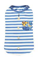 Croci t-shirt hond top maioliche gestreept blauw / wit (30 CM) - thumbnail