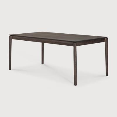 Ethnicraft Uitschuifbare Eettafel 'Bok' Gevernist Eikenhout, 180/280 x 100cm, kleur Bruin