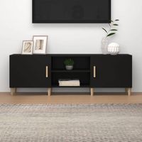 Tv-meubel 150x30x50 cm bewerkt hout zwart