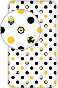 Minions Hoeslaken Dots Eenpersoons - 90 x 200 cm - Katoen