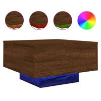 vidaXL Salontafel met LED-verlichting 55x55x31 cm bruineikenkleurig - thumbnail