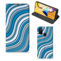 Samsung Galaxy M30s | M21 | Hoesje met Magneet | Waves Blue