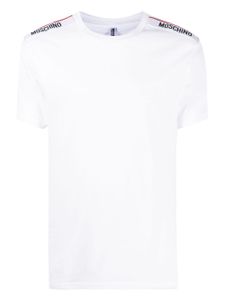 Moschino t-shirt en coton à bandes logo - Blanc