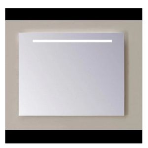 Spiegel Sanicare Q-Mirrors 90x60 cm PP-Geslepen Vierkant Met Aan De Bovenkant LED Warm White incl. ophangmateriaal Zonder Schakelaar Sanicare