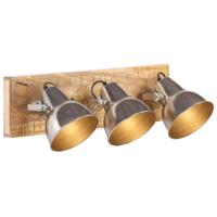 VidaXL Wandlamp industrieel e27 70x23 cm mangohout zilverkleurig