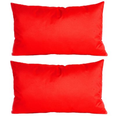 6x Bank/sier kussens voor binnen en buiten in de kleur rood 30 x 50 cm