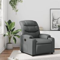 Fauteuil verstelbaar kunstleer grijs