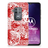 Silicone Back Case Motorola One Zoom Angel Skull Rood