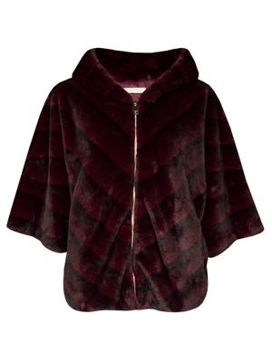 Coat Faux Fur Bordeaux