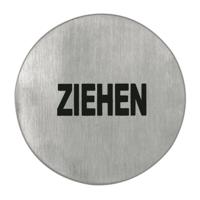 Symboolplaat ziehen ø75mm rvs mat