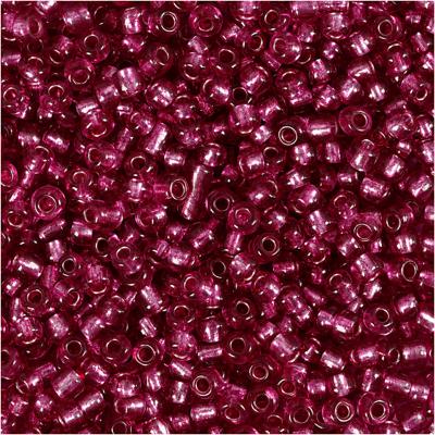 Creativ Company Rocailles, d 3 mm, afm 8/0 , gatgrootte 0,6-1,0 mm, metallic paars, 25 gr/ 1 doos