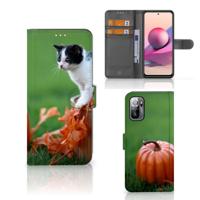Xiaomi Redmi Note 10/10T 5G | Poco M3 Pro | Telefoonhoesje | Met pasjeshouder | Kitten