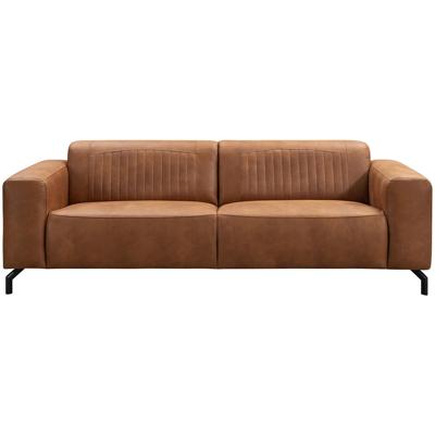 Leen Bakker - Bank Otis - 3-zits - Kastanje - Microleer - Bruin - 94x230x77 Cm