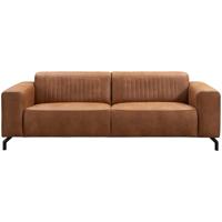 Leen Bakker - Bank Otis - 3-zits - Kastanje - Microleer - Bruin - 94x230x77 Cm