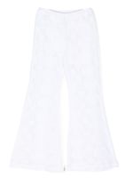 SELINIACTION KIDS pantalon évasé en coton à détails en dentelle - Blanc