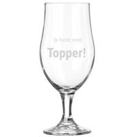 'Glas op voet "je bent een Topper"' kopen? | FOR YOU GIFTS