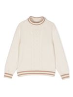 Brunello Cucinelli Kids pull en maille torsadée - Blanc