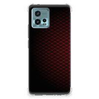 Motorola Moto G72 Doorzichtige Silicone Hoesje Geruit Rood - thumbnail