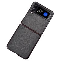 Lunso - Samsung Galaxy Z Flip4 - Canvas cover hoes - Zwart