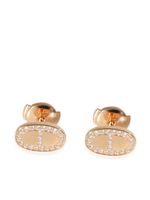 Hermès Pre-Owned boucles d'oreilles en or rose 18ct pavées de diamants - thumbnail