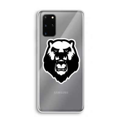Angry Bear (white): Samsung Galaxy S20 Plus Transparant Hoesje