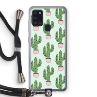 Cactus Lover: Samsung Galaxy A21s Transparant Hoesje met koord