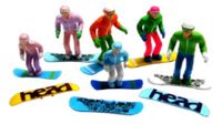 Figuren staand snowboard 6 stuks - Jaegerndorfer