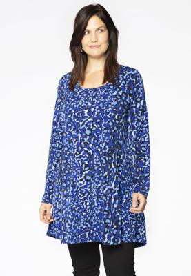 Yoek Tunic wide bottom BLUE LEO | Blauw | Maat 54/56