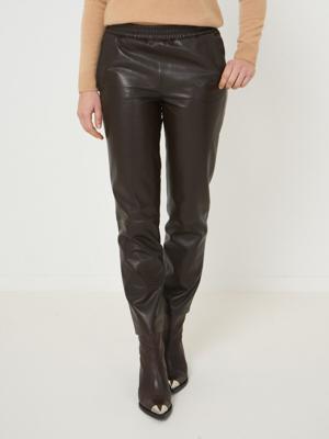 Loose fit leren broek
