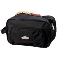 Glamour toilettas/make-up tas - zwart - met voorvakje - 30 x 17 x 13 cm - voor heren/dames