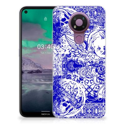 Silicone Back Case Nokia 3.4 Angel Skull Blauw