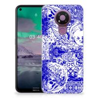 Silicone Back Case Nokia 3.4 Angel Skull Blauw