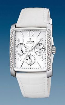 Horlogeband Festina F16524-1 / F16524-2 / F16524-9 / F16524-A Leder Wit 25mm