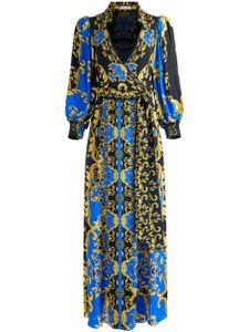 alice + olivia robe Alisa longue drapée - Bleu