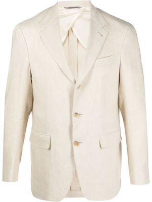 Canali blazer en lin mélangé à simple boutonnage - Tons neutres