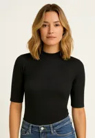 Thermo Rib dames T-shirt 3/4e mouw - Thermisch warm ondershirt met korte mouwen - Ronde hals