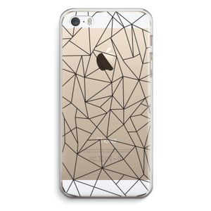 Geometrische lijnen zwart: iPhone 5 / 5S / SE Transparant Hoesje