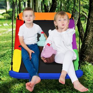 Boomschommel Multi-Kind Schommel Tuinschommel voor Kinderen 83 x 155 cm Kleurrijk