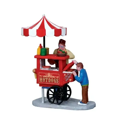 Lemax hot dog cart kerstdorp figuur type 4 Carnival 2011