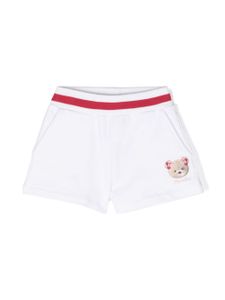 Monnalisa short en coton stretch à logo imprimé - Blanc