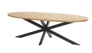 Taste 4SO Prado Diningtafel Teak Antracite Ellipse 240 x 115 cm - Taste