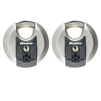 Masterlock 2 x 70mm diam. stainless steel keyed alike padlocks - octagonal boron- - M40EURT