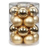 20x stuks glazen kerstballen elegant goud mix 6 cm glans en mat   -