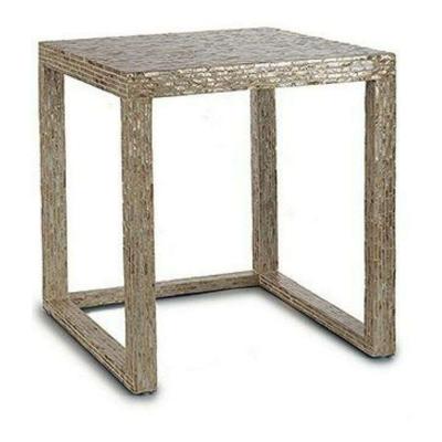 Set van 2 tafels Gift Decor BIG-S3603662 Wit Beige Gouden 42,5 x 61 x 60 cm (2 Onderdelen) (2 Stuks)