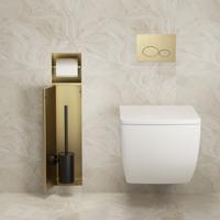 Toiletrol- en borstelhouder Xellanz Rocko | Inbouw | Betegelbaar | Messing | Geborsteld Messing