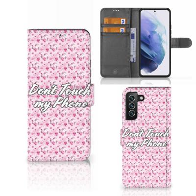 Samsung Galaxy S22 Plus Portemonnee Hoesje Flowers Pink DTMP Samsung Galaxy S22 Plus Portemonnee Hoesje Flowers Pink DTMP