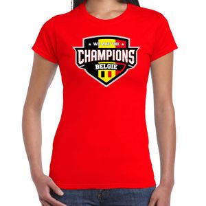 We are the champions Belgie supporter t-shirt rood voor dames